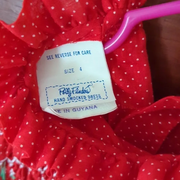 Girls Polly Flinders Hand Smocked Dress - Picture 5 of 5